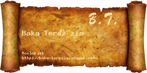 Baka Terézia névjegykártya