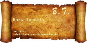 Baka Terézia névjegykártya